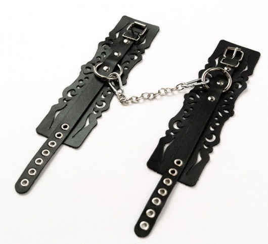 Узорчатые кожаные оковы с регулируемыми ремешками - Crazy Handmade - купить с доставкой в Раменском