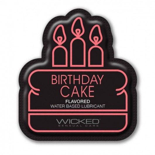 Лубрикант на водной основе со вкусом торта с кремом Wicked Aqua Birthday cake - 3 мл. - Wicked - купить с доставкой в Раменском