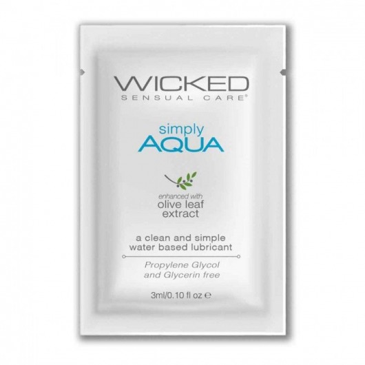 Легкий лубрикант на водной основе Wicked Simply AQUA - 3 мл. - Wicked - купить с доставкой в Раменском