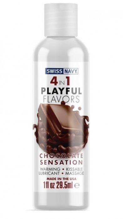 Массажный гель 4-в-1 Chocolate Sensation с ароматом шоколада - 29,5 мл. - Swiss navy - купить с доставкой в Раменском