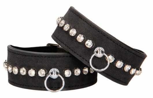 Черные поножи Diamond Studded Ankle Cuffs - Shots Media BV - купить с доставкой в Раменском