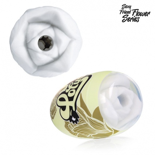 Белый нереалистичный мастурбатор в форме бутона цветка Lotus - 1137 - в Раменском купить с доставкой