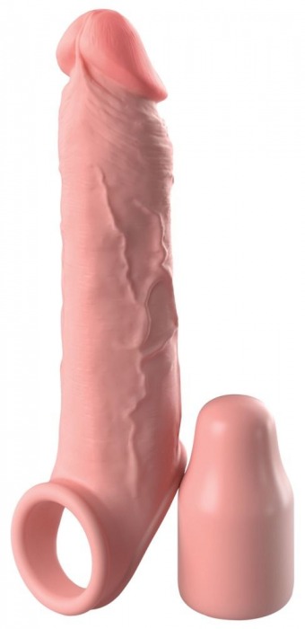 Телесная насадка-удлинитель 2 Inch Silicone X-tension with Strap - 20,3 см. - Pipedream - в Раменском купить с доставкой