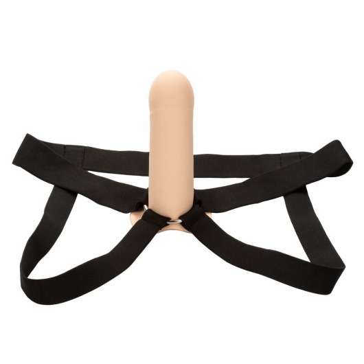 Телесный фаллопротез из силикона Extension with Harness - 15,75 см. - California Exotic Novelties - купить с доставкой в Раменском