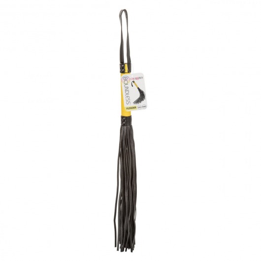 Черная плеть с желтой рукоятью Boundless Flogger - 69,25 см. - California Exotic Novelties - купить с доставкой в Раменском