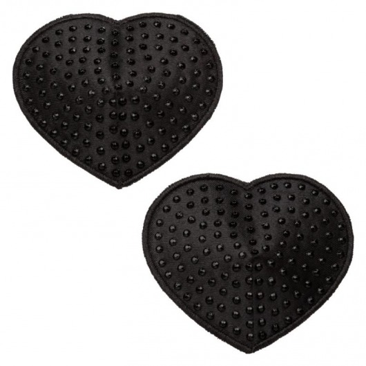 Черные пэстисы в форме сердечек Heart Pasties - California Exotic Novelties - купить с доставкой в Раменском