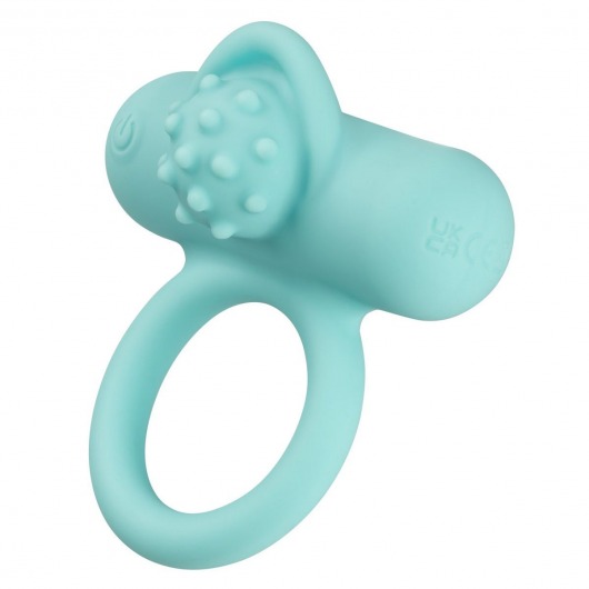 Аквамариновое эрекционное виброкольцо Silicone Rechargeable Nubby Lover’s Delight - California Exotic Novelties - в Раменском купить с доставкой