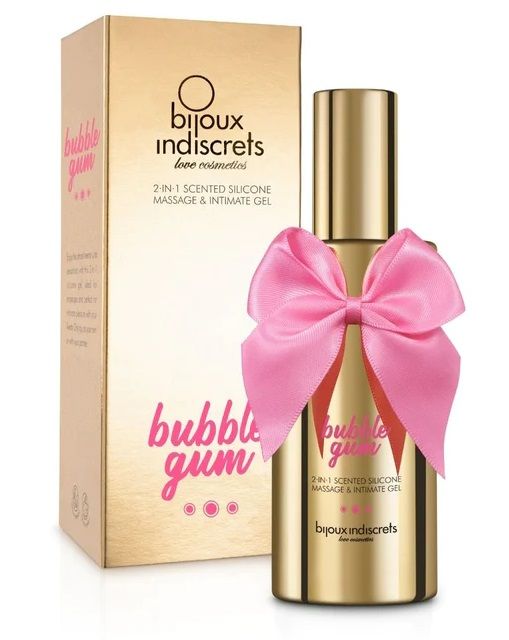 Гель с ароматом жвачки Bubblegum 2-in-1 Scented Silicone Massage And Intimate Gel - 100 мл. - Bijoux Indiscrets - купить с доставкой в Раменском