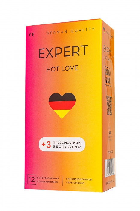 Презервативы EXPERT Hot Love с разогревающим эффектом - 12 шт.(+3 в подарок) - Expert - купить с доставкой в Раменском