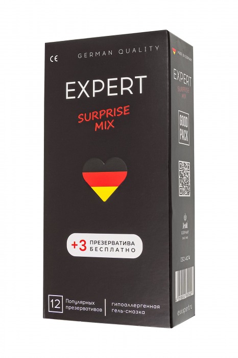 Презервативы EXPERT Surprise Mix - 12 шт.(+3 в подарок) - Expert - купить с доставкой в Раменском