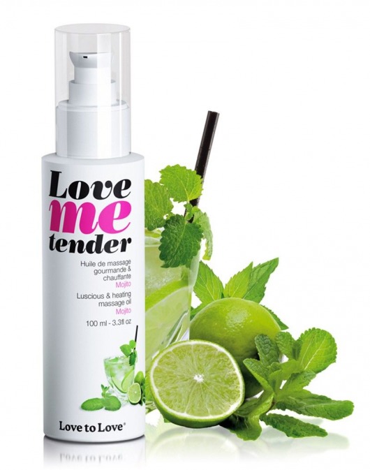 Съедобное согревающее массажное масло Love Me Tender Mojito с ароматом мохито - 100 мл. - Love to Love - купить с доставкой в Раменском