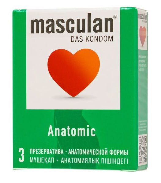 Презервативы анатомической формы Masculan Anatomic - 3 шт. - Masculan - купить с доставкой в Раменском