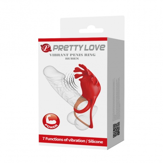 Красное эрекционное кольцо с вибрацией Ruben - Baile - в Раменском купить с доставкой