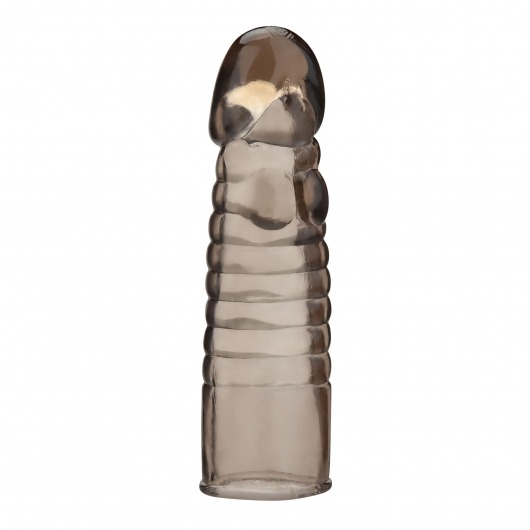 Дымчатая насадка-удлинитель Ribbed Realistic Penis Enhancing Sleeve Extension - 15,2 см. - BlueLine - в Раменском купить с доставкой