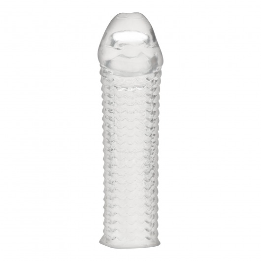 Текстурированная насадка на пенис Clear Textured Penis Enhancing Sleeve Extension - 16,5 см. - BlueLine - в Раменском купить с доставкой