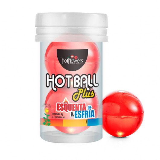 Лубрикант на масляной основе Hot Ball Plus с охлаждающе-разогревающим эффектом (2 шарика по 3 гр.) - HotFlowers - купить с доставкой в Раменском