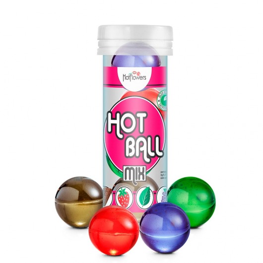 Ароматизированный лубрикант Hot Ball Mix на масляной основе (4 шарика по 3 гр.) - HotFlowers - купить с доставкой в Раменском