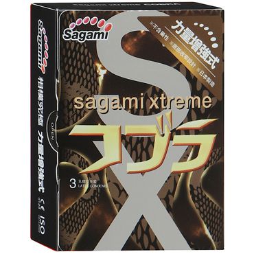 Суженные к основанию презервативы Sagami Xtreme COBRA - 3 шт. - Sagami - купить с доставкой в Раменском