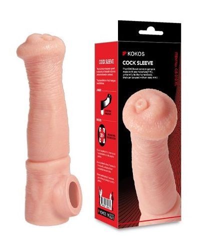 Телесная фантазийная насадка на член Cock Sleeve Size L - KOKOS - в Раменском купить с доставкой