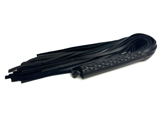 Черная многохвостовая плеть из мягкой кожи - 57 см. - БДСМ Арсенал - купить с доставкой в Раменском