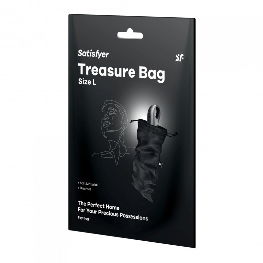 Черный мешочек для хранения игрушек Treasure Bag L - Satisfyer - купить с доставкой в Раменском