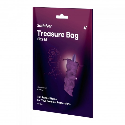 Фиолетовый мешочек для хранения игрушек Treasure Bag M - Satisfyer - купить с доставкой в Раменском