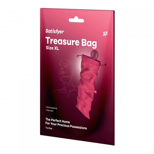 Розовый мешочек для хранения игрушек Treasure Bag XL - Satisfyer - купить с доставкой в Раменском