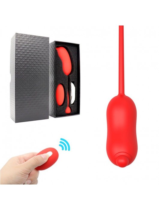 Красное виброяйцо с пультом ДУ - I-MOON