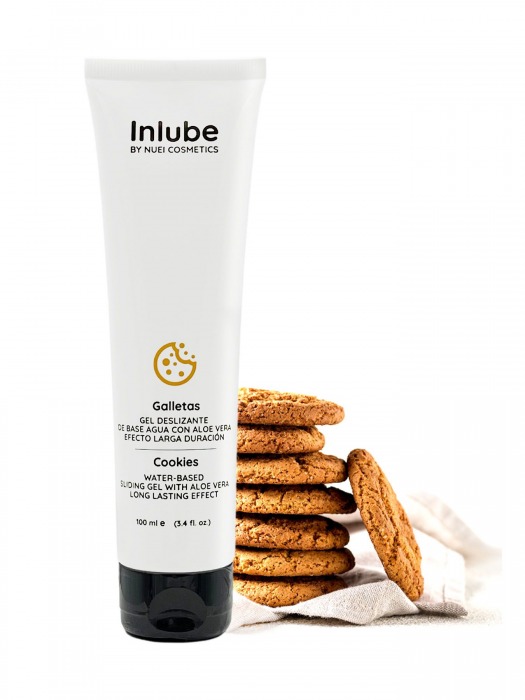 Лубрикант на водной основе Nuei Inlube с алоэ вера и ароматом печенья - 100 мл. - Nuei cosmetics - купить с доставкой в Раменском