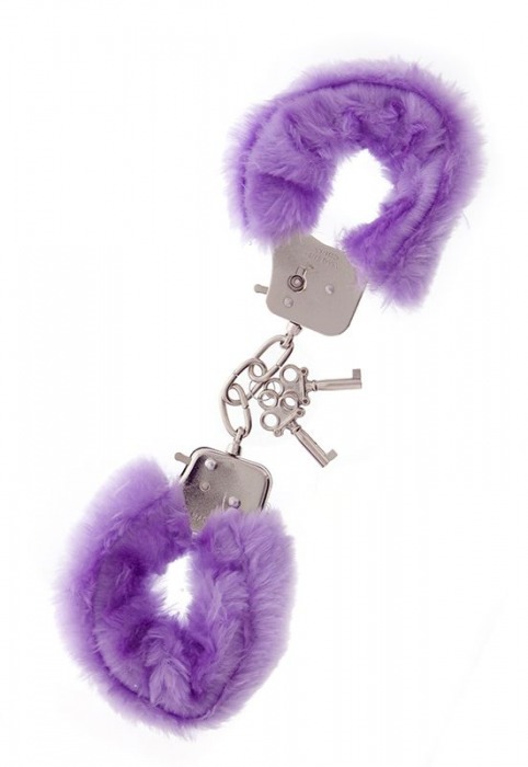 Фиолетовые меховые наручники METAL HANDCUFF WITH PLUSH LAVENDER - Dream Toys - купить с доставкой в Раменском