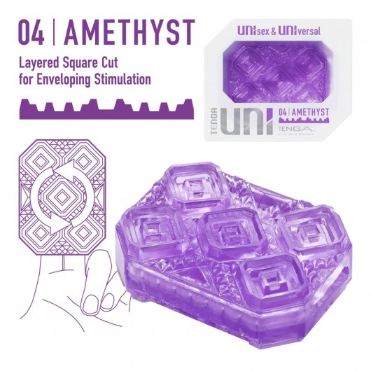 Фиолетовый мастурбатор-стимулятор Tenga Uni Amethyst - Tenga - в Раменском купить с доставкой