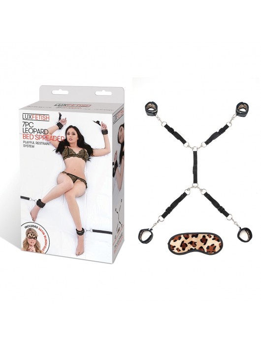 Леопардовая фиксация на матрас для рук и ног Classic Bedspreader - Lux Fetish - купить с доставкой в Раменском
