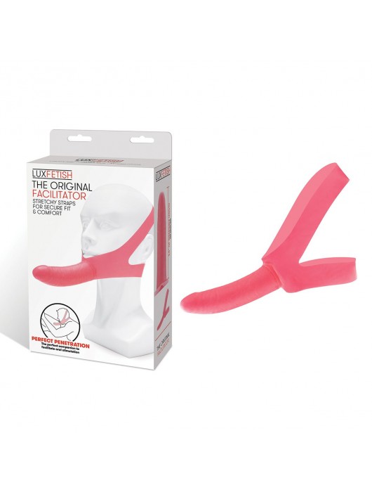 Розовый фаллоимитатор с креплением на лицо The Original Facilitator - 14 см. - Lux Fetish - купить с доставкой в Раменском