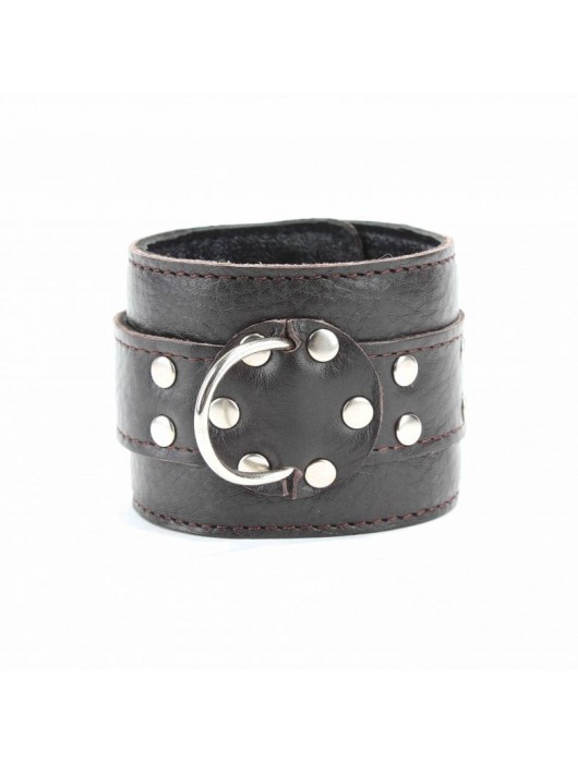 Коричневые оковы из мягкой кожи на металлической цепочке - БДСМ Арсенал - купить с доставкой в Раменском