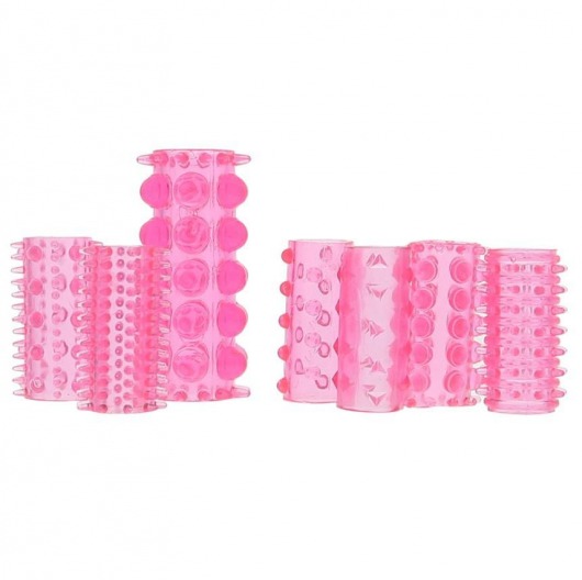 Набор из 7 розовых насадок на пенис ONE-A-DAY PENIS SLEEVES PINK - Seven Creations - в Раменском купить с доставкой