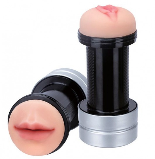 Двусторонний мастурбатор REALSTUFF 2 IN 1 HUMMER MOUTH   VAGINA - ротик и вагина - Dream Toys - в Раменском купить с доставкой