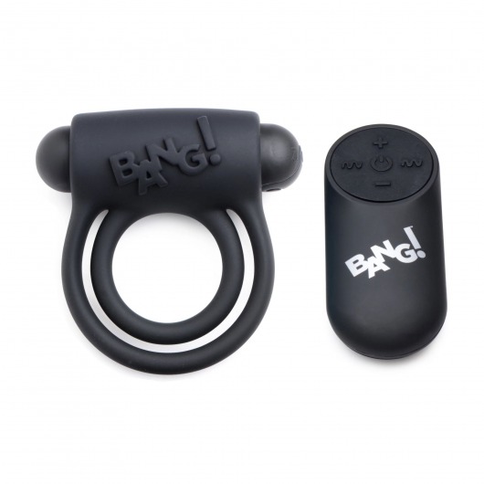 Черное эрекционное виброкольцо 28X Remote Control Vibrating Cock Ring   Bullet - XR Brands - в Раменском купить с доставкой