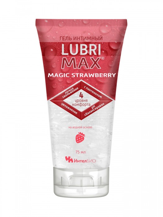 Интимный гель-смазка на водной основе Lubrimax Magic Strawberry - 75 мл. - ИнтелБИО - купить с доставкой в Раменском