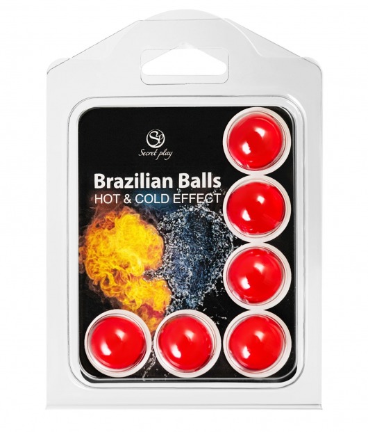 Набор из 6 шариков с массажным маслом Brazilian Balls с охлаждающим и разогревающим эффектом - Secret Play - купить с доставкой в Раменском