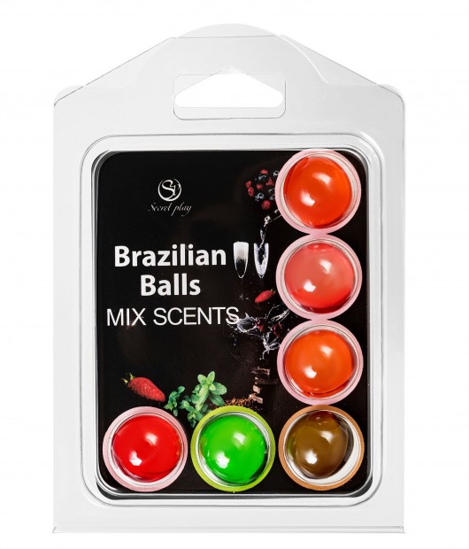 Набор из 6 шариков с ароматизированными массажными маслами Brazilian Balls - Secret Play - купить с доставкой в Раменском