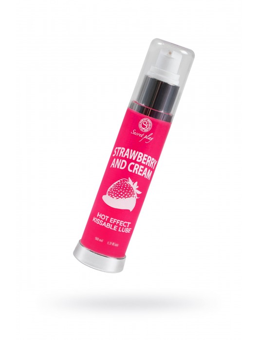 Массажное масло 2-в-1 с разогревающим эффектом и вкусом клубники со сливками - 50 мл. - Secret Play - купить с доставкой в Раменском