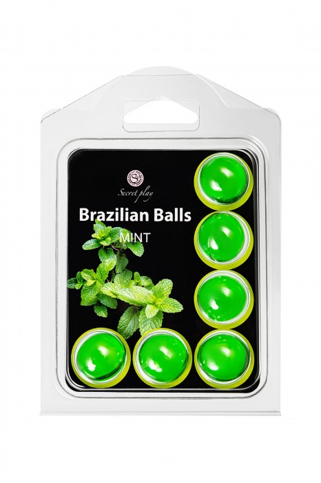 Набор из 6 шариков с массажным маслом Brazilian Balls с ароматом мяты - Secret Play - купить с доставкой в Раменском