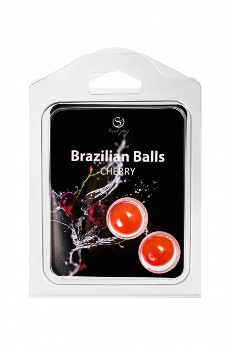 Набор из 2 шариков с массажным маслом Brazilian Balls с ароматом вишни - Secret Play - купить с доставкой в Раменском