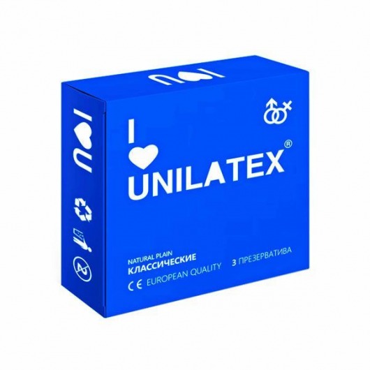 Классические презервативы Unilatex Natural Plain - 3 шт. - Unilatex - купить с доставкой в Раменском