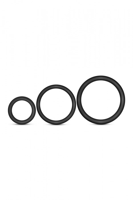 Набор из 3 черных эрекционных колец Cock Ring Set - Blush Novelties - в Раменском купить с доставкой