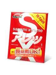 Утолщенный презерватив Sagami Xtreme FEEL LONG с точками - 1 шт. - Sagami - купить с доставкой в Раменском