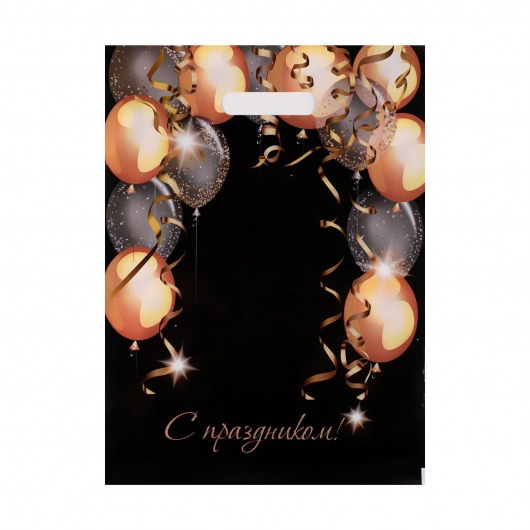 Пакет с вырубной ручкой и принтом в виде шариков (30х40 см) - Сима-Ленд - купить с доставкой в Раменском