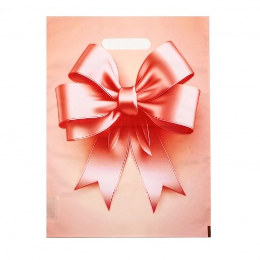 Пакет с принтом в виде банта с вырубной ручкой (30х40 см) - Сима-Ленд - купить с доставкой в Раменском