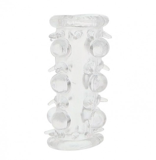 Прозрачная насадка на пенис с шипами и бугорками JELLY JOY LUST CLUSTER CLEAR - Dream Toys - в Раменском купить с доставкой