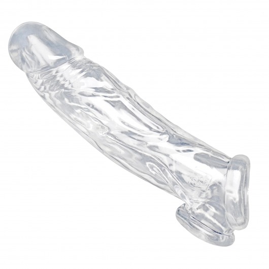 Прозрачная насадка для увеличения члена Realistic Clear Penis Enhancer and Ball Stretcher - 20,3 см. - XR Brands - в Раменском купить с доставкой